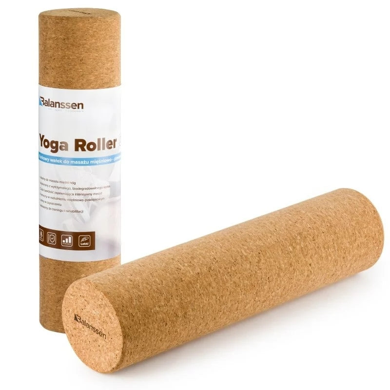SMOOTH ROLLER CORK ROLLER FOR FULL BODY MASSAGE 39,5 cm HARD