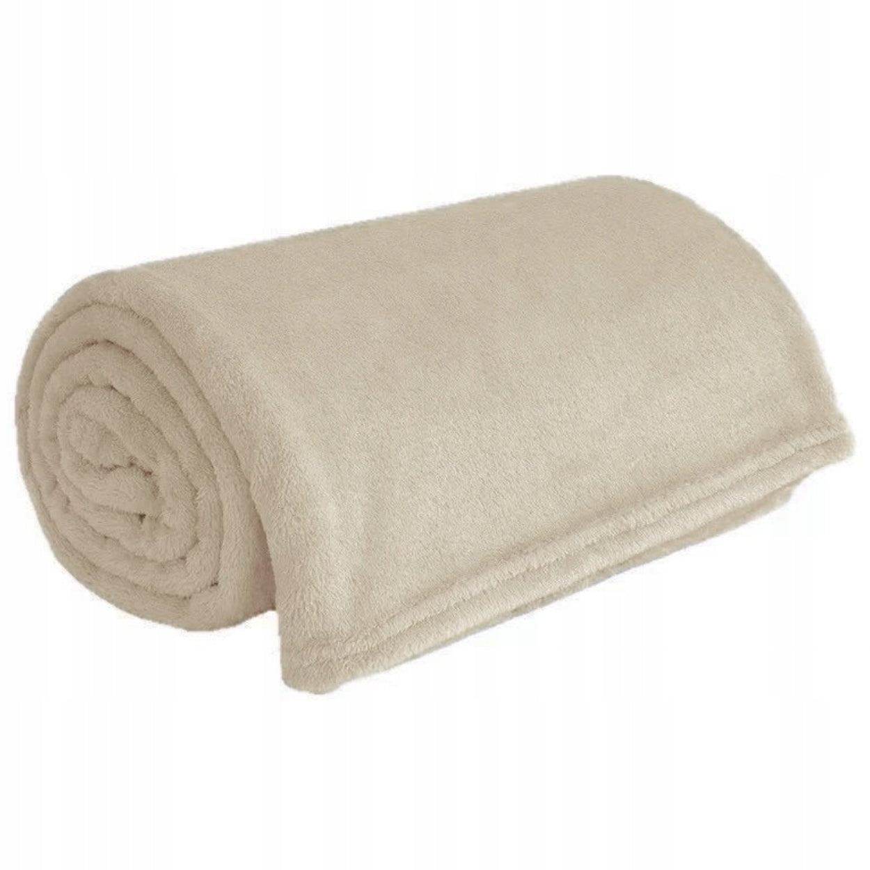 SMOOTH WARM BLANKET 160x200 cm BEIGE SOFT BLANKET BEDSPREAD COUCH Kind blanket