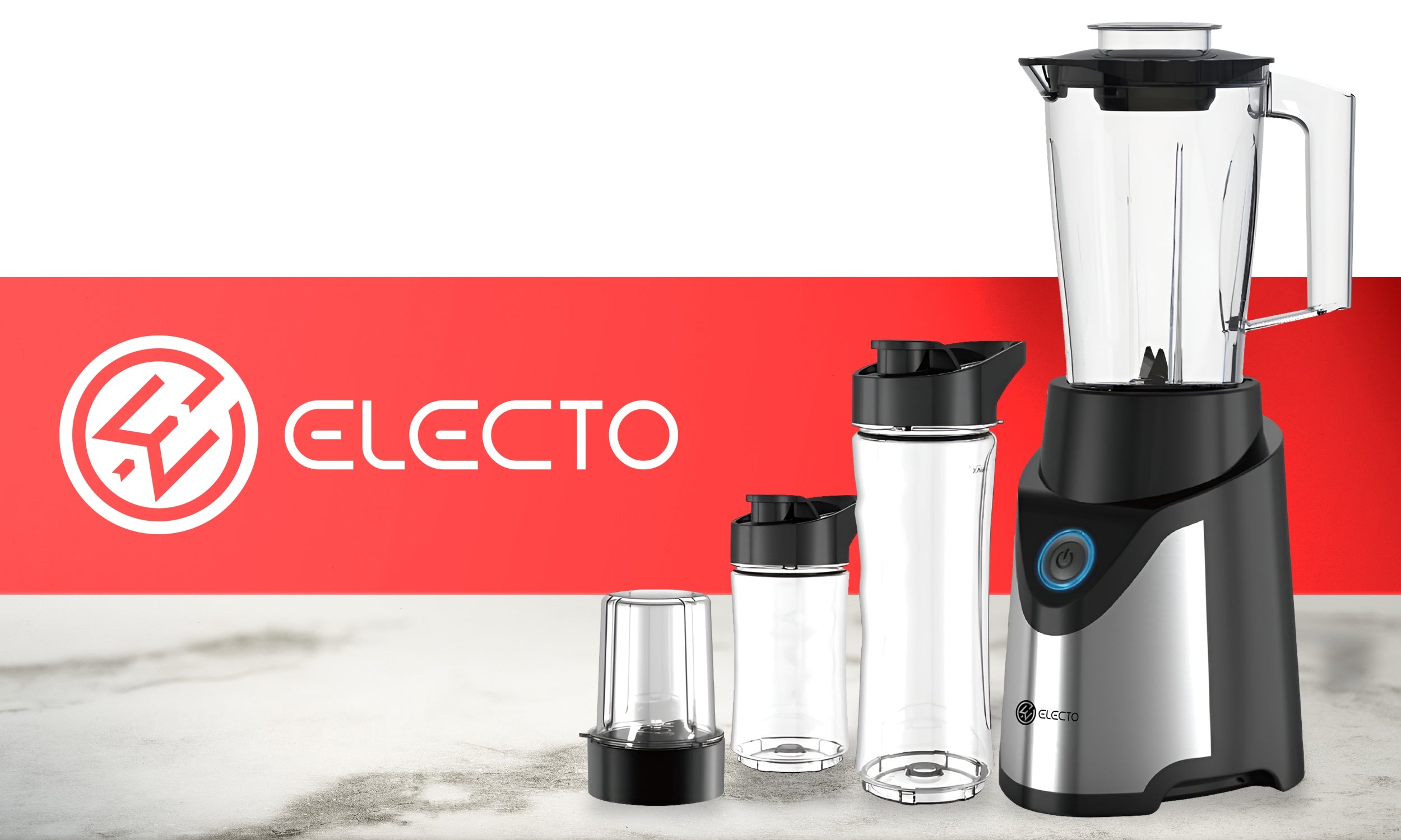 SMOOTHIE COCKTAIL BLENDER 3 WATER BOTTLES FIT STRONG CRUSHES ICE POWER Brand Electo