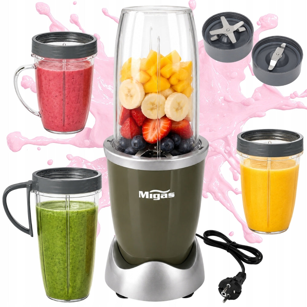 SMOOTHIE COCKTAIL CUP BLENDER MIXES ICE CRUSHES 3 CUPS 600W