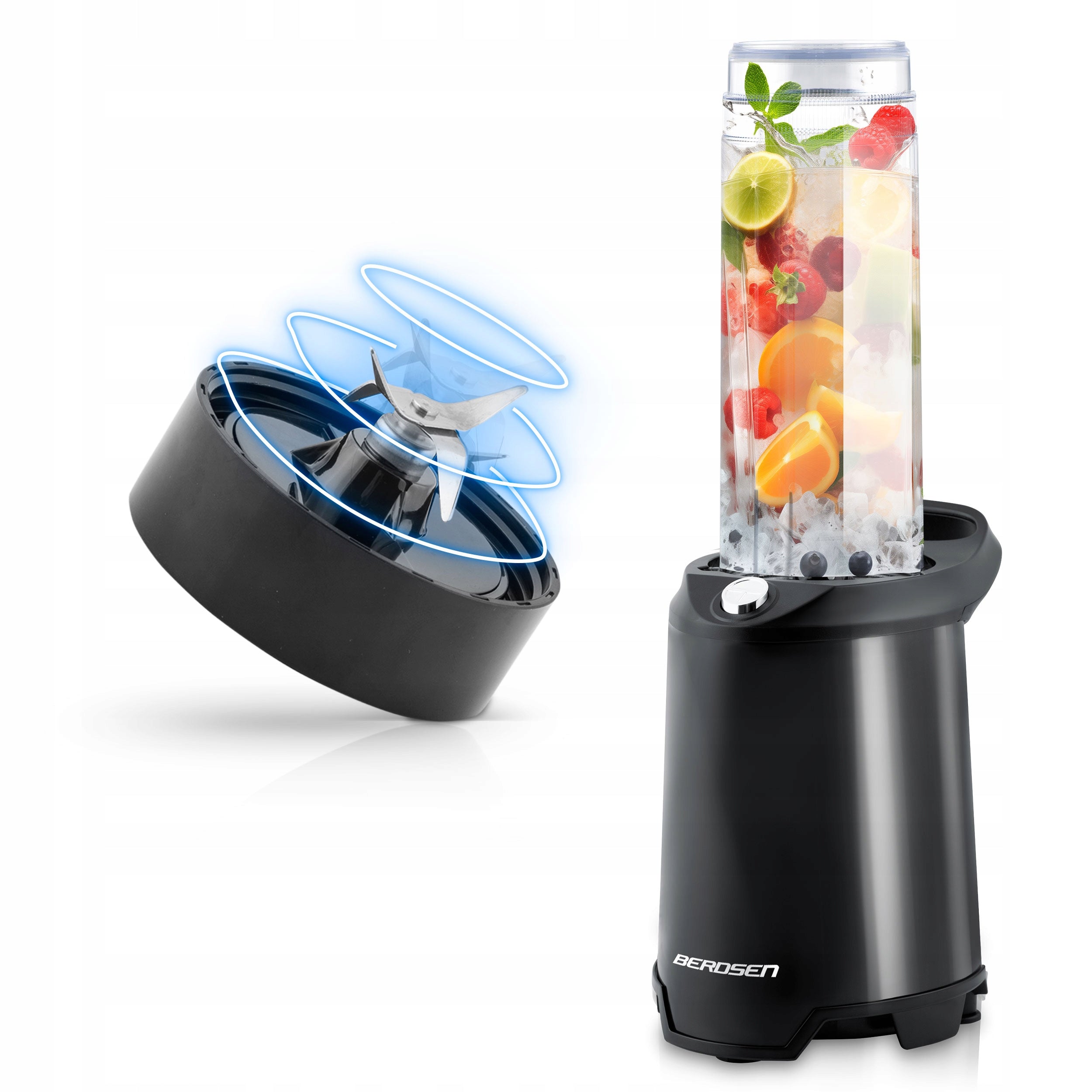SMOOTHIE CUP BLENDER FOR COCKTAILS BERDSEN 700W + 2 BOTTLES 0,57L Packaging status original