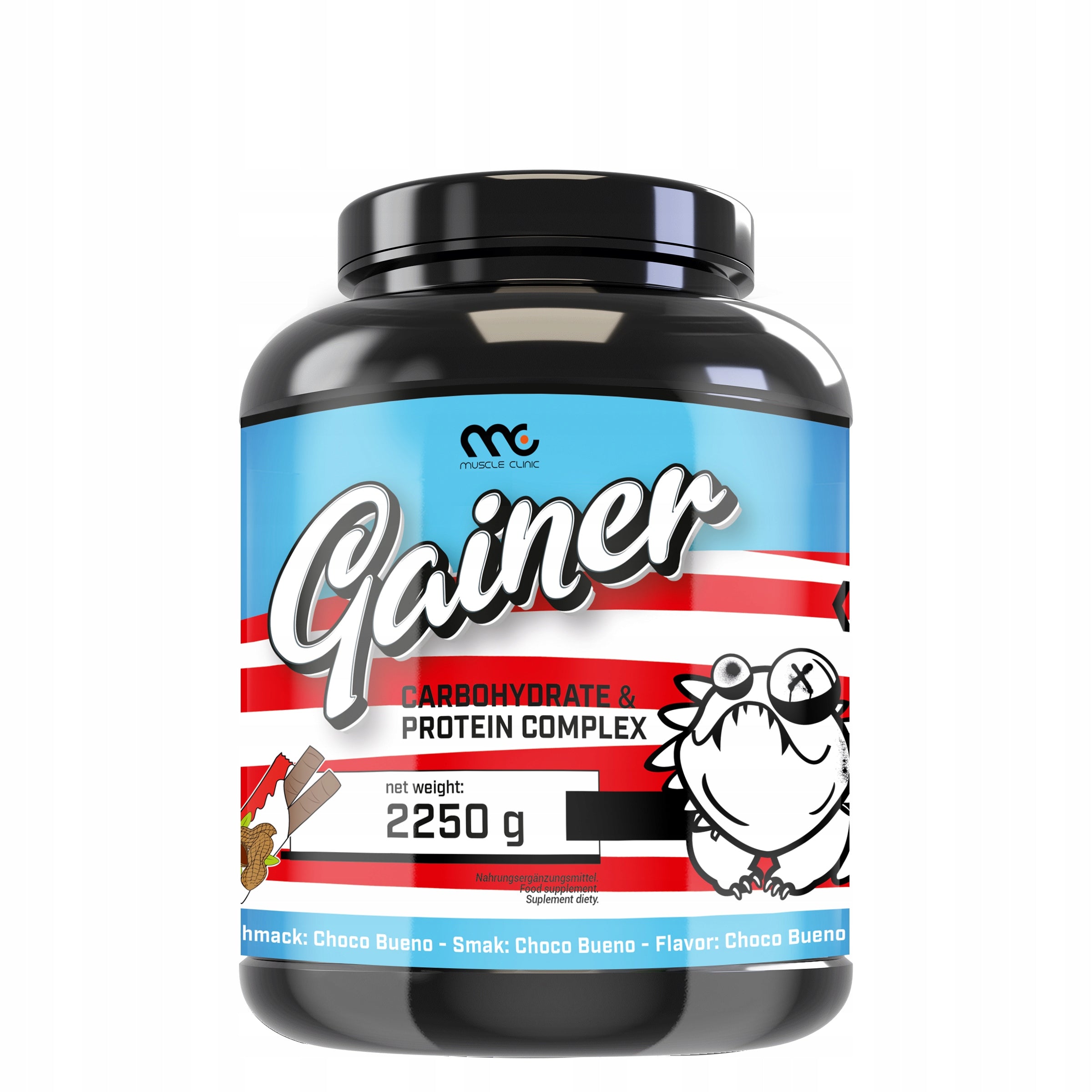 SMOOTHIE GAINER FOR MASS MUSCLE CLINIC 2250G KINDER BUENO DELICIOUS TASTY Packaging status original