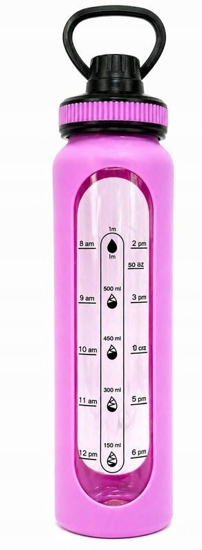 SMUKEE Glass Bottle 1000 ml Motivational Violet Silicone Cover Holder