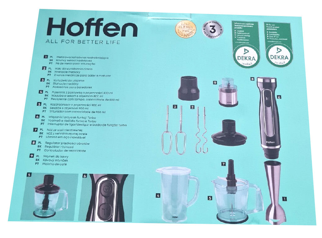 SMUKEE Hand Blender Set 4 in 1 1200 W HB-5512 BLACK Packaging status original