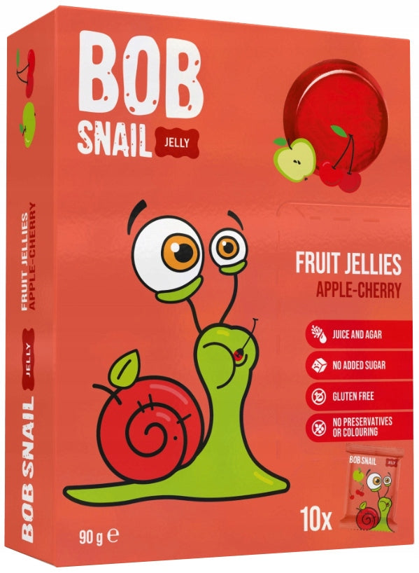 SNAIL BOB SNAIL SNACKS FRUIT JELLIES APPLE CHERRY 10 x 9 g