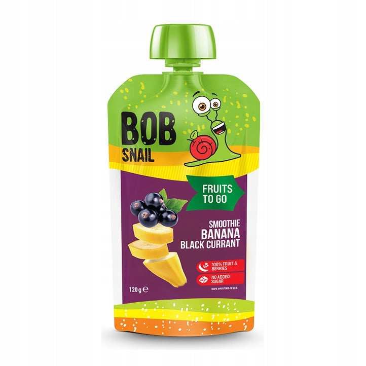 SNAIL Bob Snail FRUIT MOUSSE smoothie banana-black currant 120g SNACK