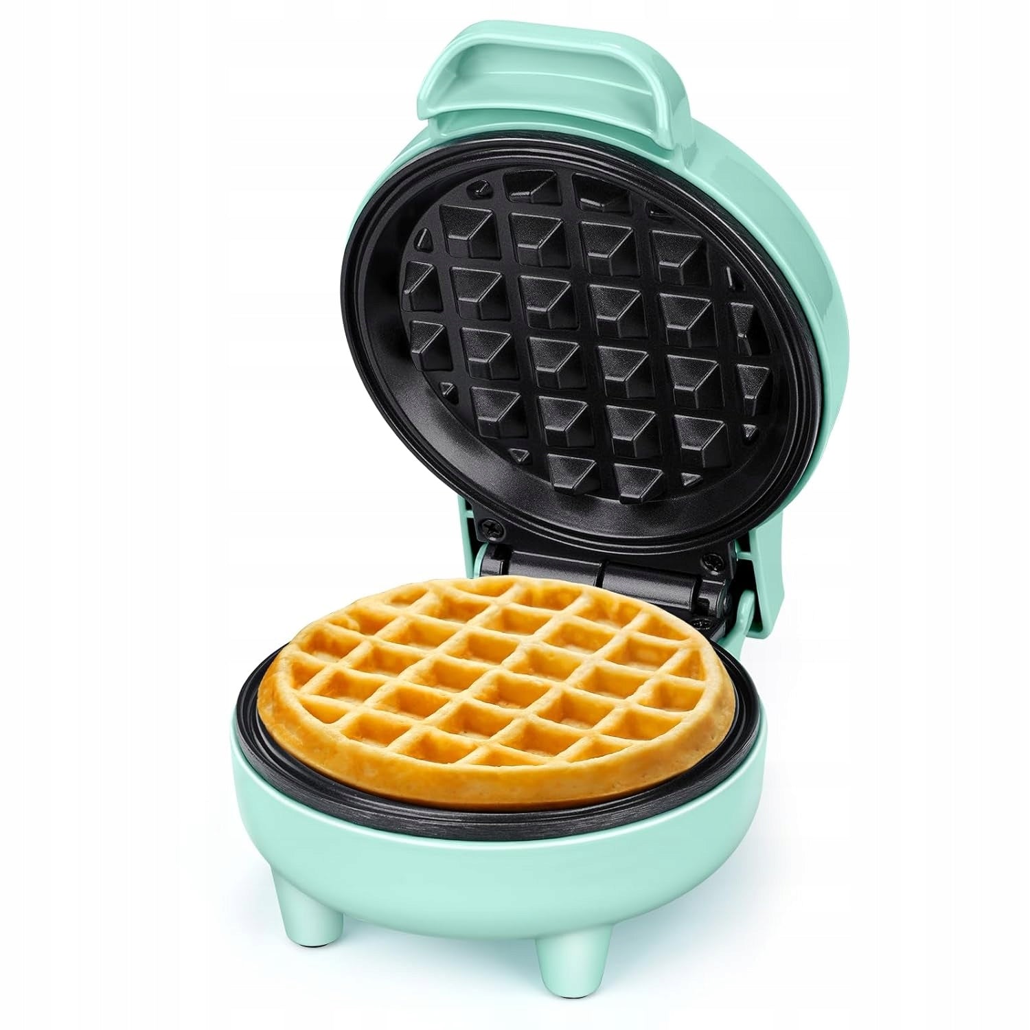 SNAILAR Mini 550W Waffle Iron with Nonstick Coating Green