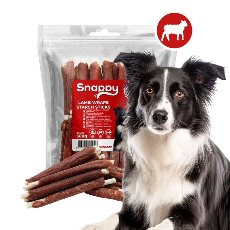 SNAPPY PAWSTICKS DOG TREATS 500g rabbit wrapped sticks