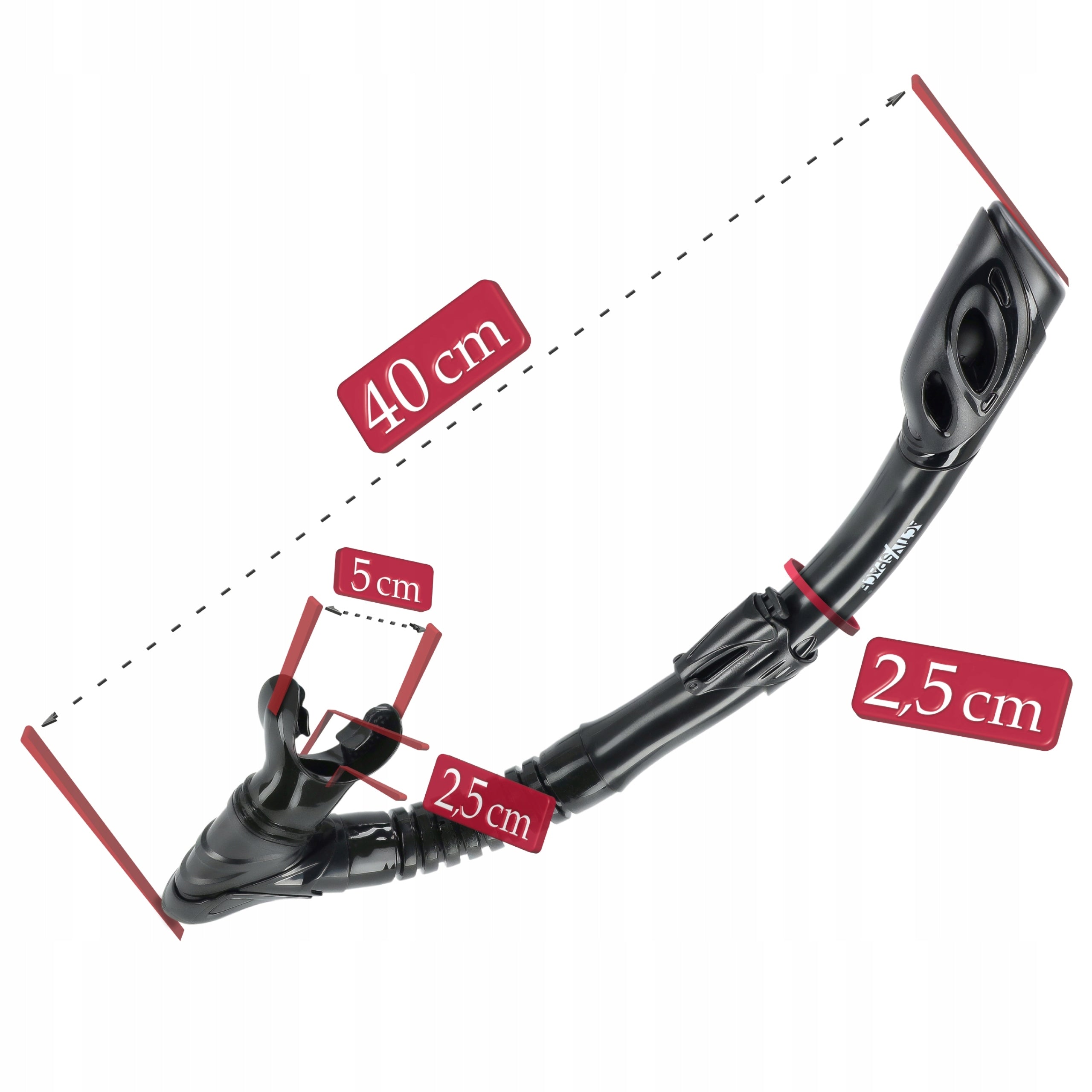 SNORKEL WITH VALVE UNISEX BLACK PRO Brand Activ/Space