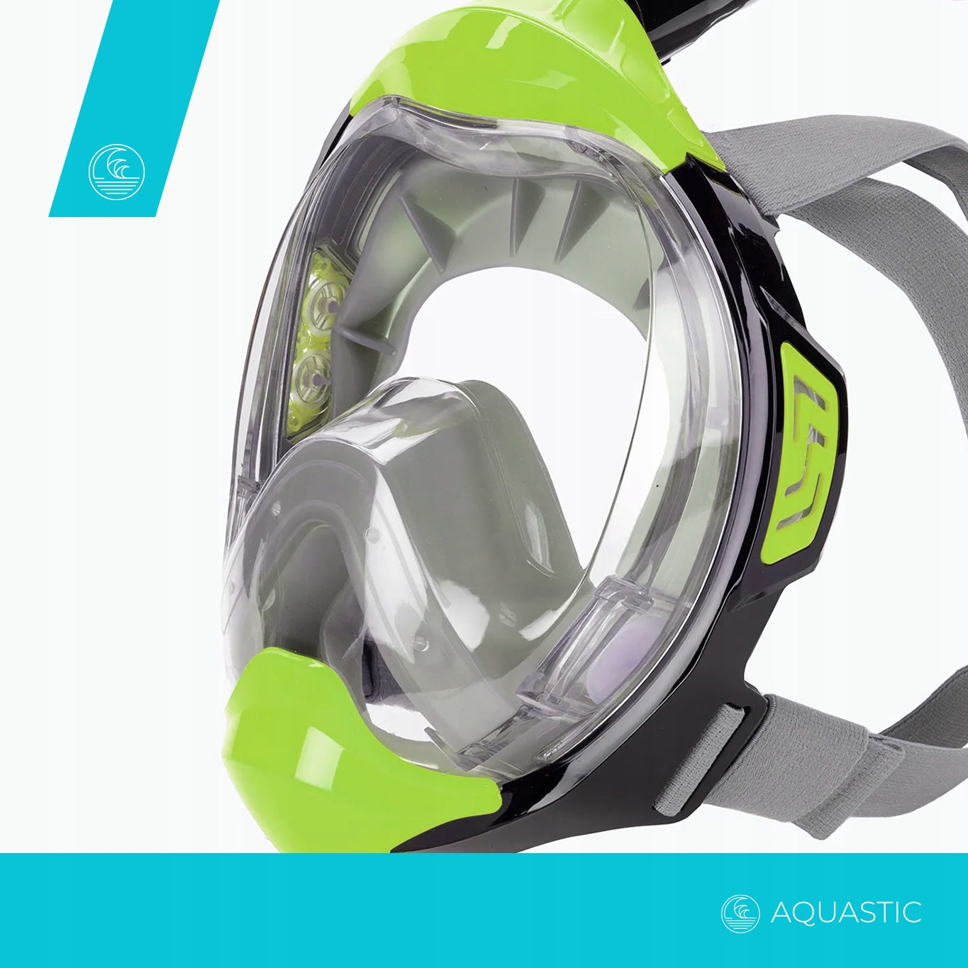 SNORKELING AQUASTIC KAI L-XL Full Face Diving Mask with TUBE Model KAI