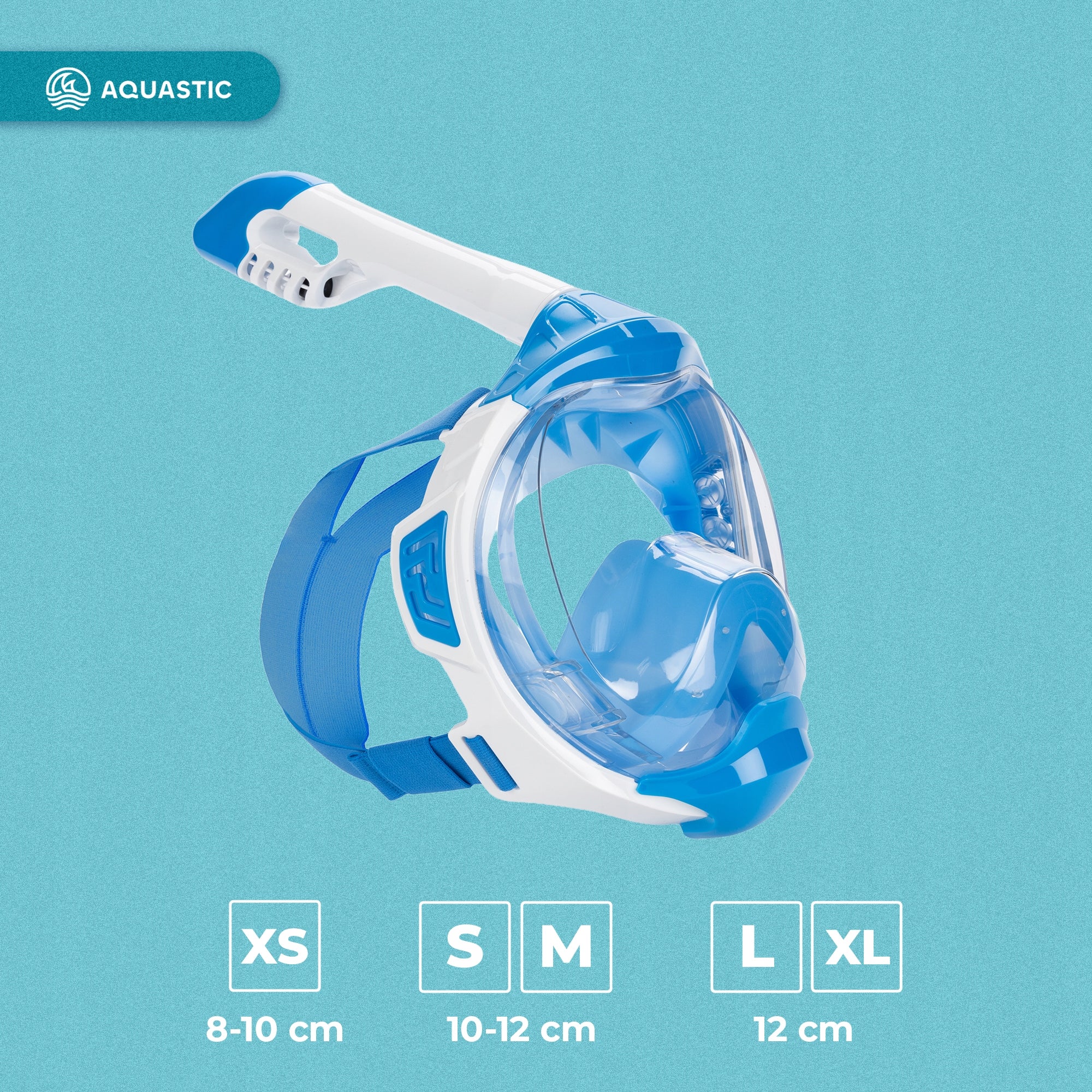 SNORKELING AQUASTIC KAI S-M Full Face Diving Mask with TUBE Brand Aquastic