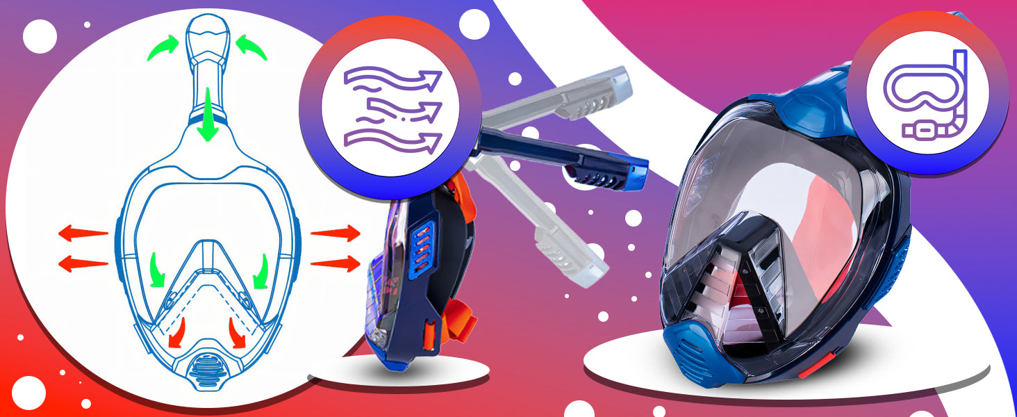 SNORKELING DIVING MASK FULL FACE GoPro ANTIFOG L/XL HOLDER Manufacturer code 5904183603520