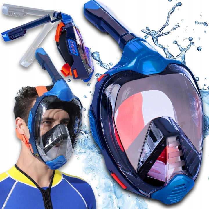 SNORKELING DIVING MASK FULL FACE GoPro ANTIFOG L/XL HOLDER