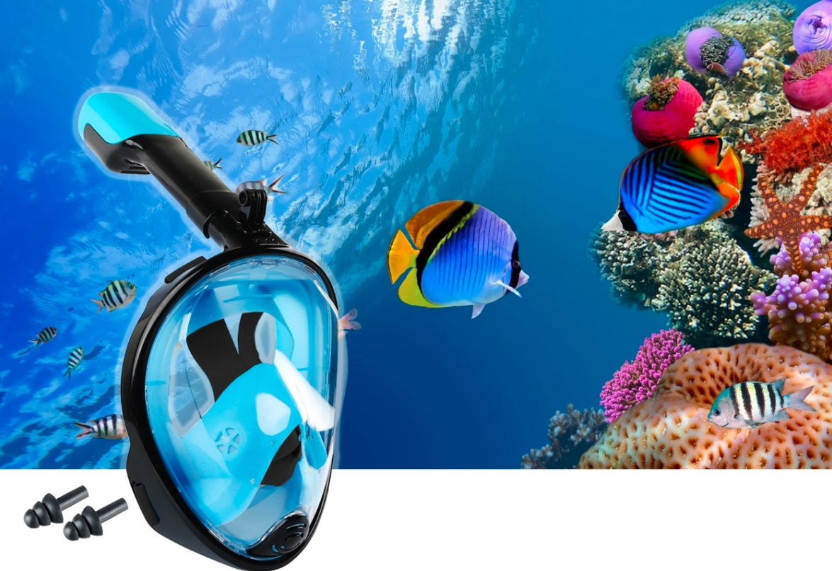 SNORKELING DIVING MASK FULL FACE Non-Pairing AntiFog S/M 180° Packaging status original