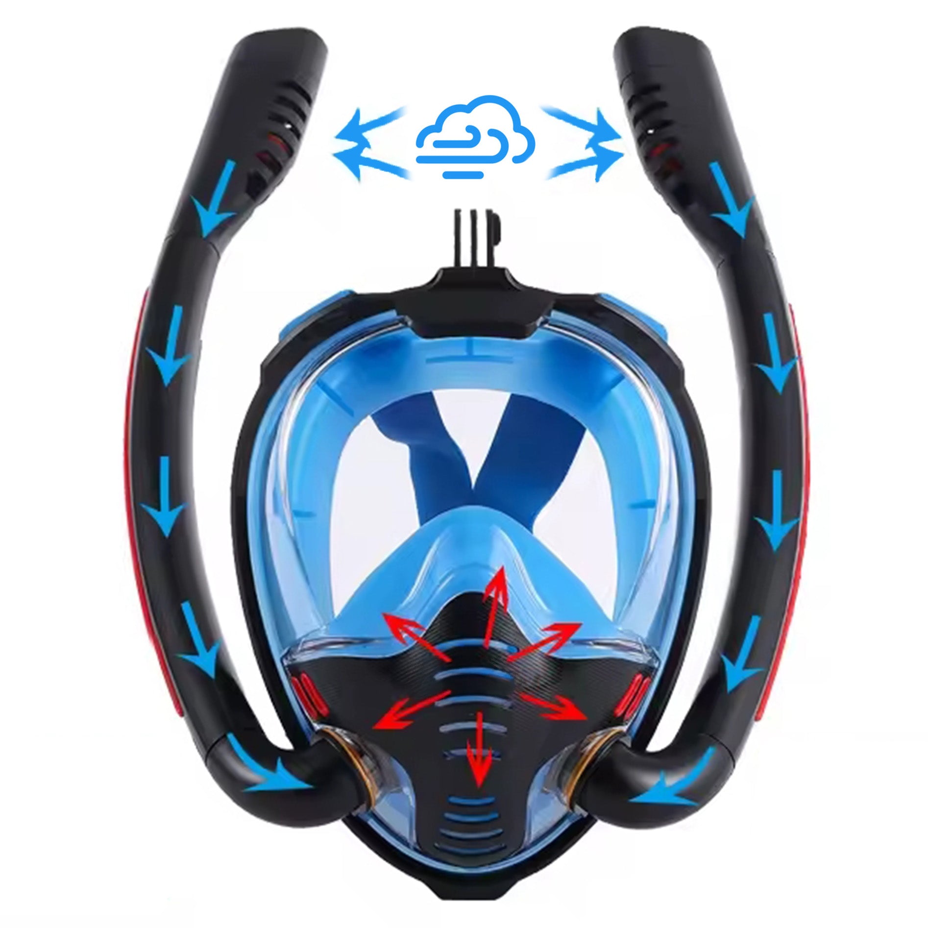 SNORKELING Diving Mask Full Face L/XL Full Face 2 Tubes Kind full face with tube
