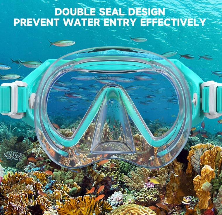SNORKELING MASK FOR CHILDREN AND TEENAGERS MASK WITH NOSE GUARD Color green
