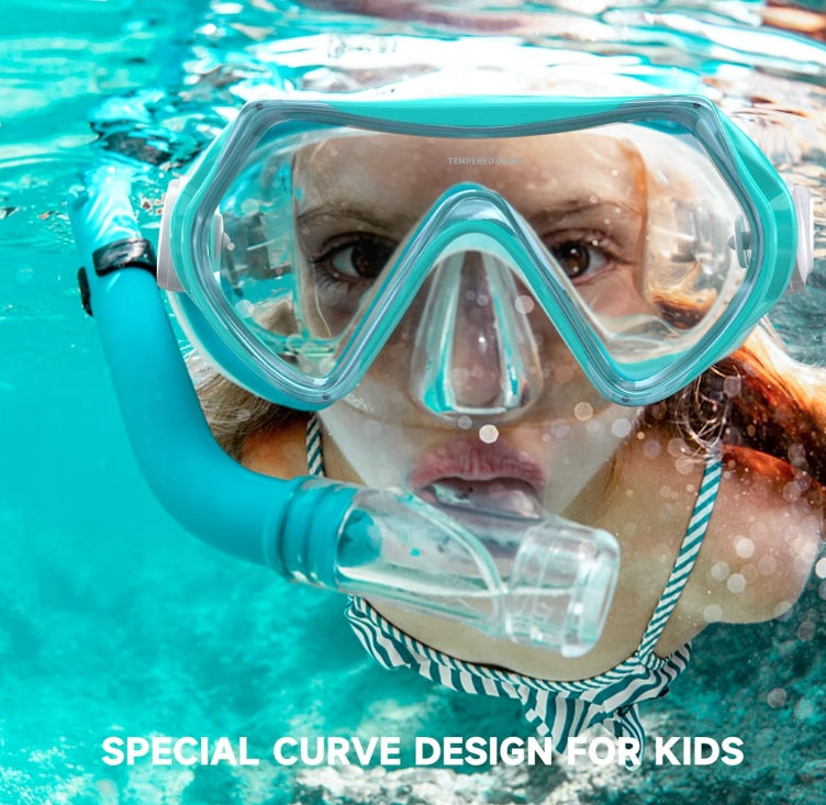 SNORKELING MASK FOR CHILDREN AND TEENAGERS MASK WITH NOSE GUARD Kind glasses with tube