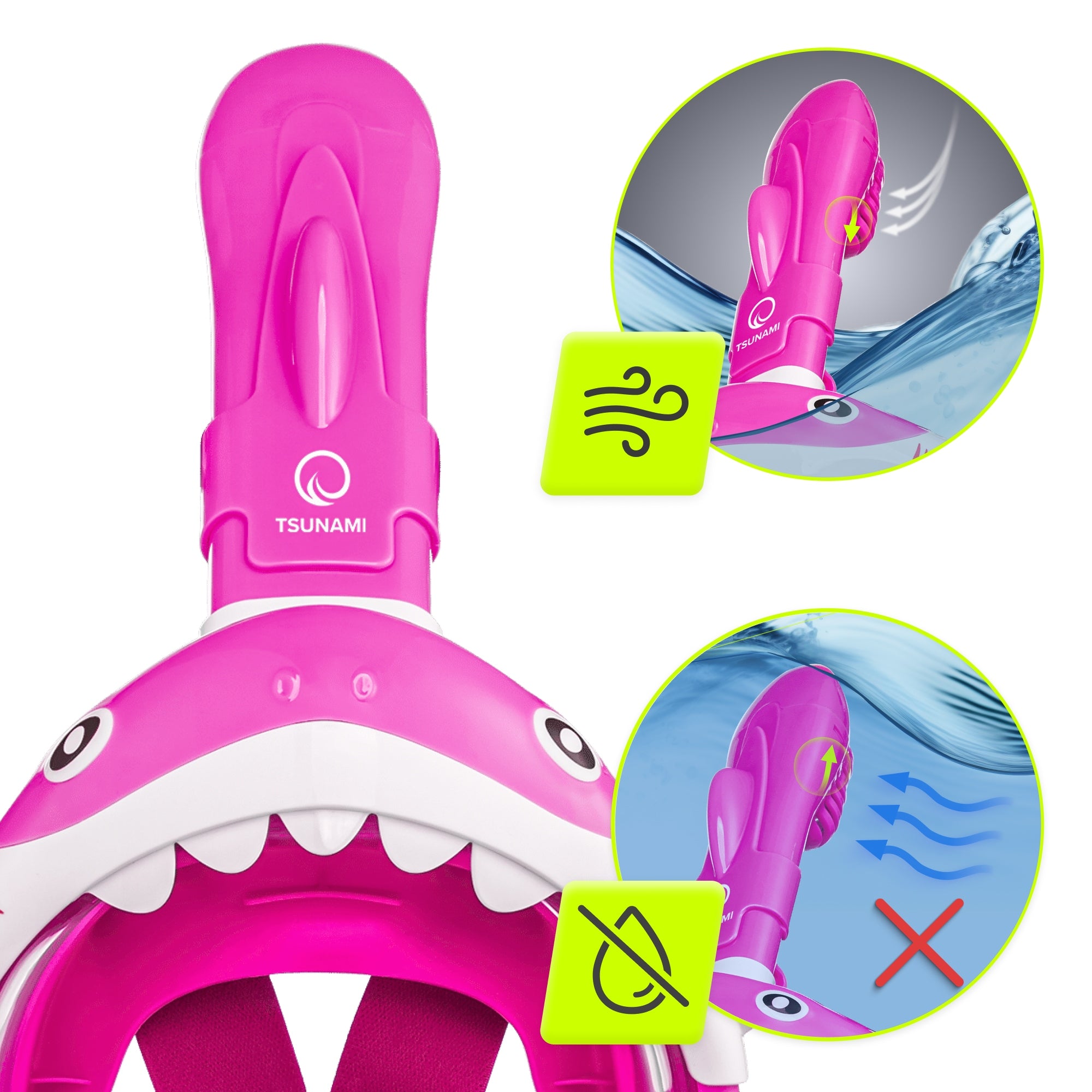 SNORKELING MASK FOR CHILDREN FULL FACE PANORAMIC SHARK EAN (GTIN) 5905973405430