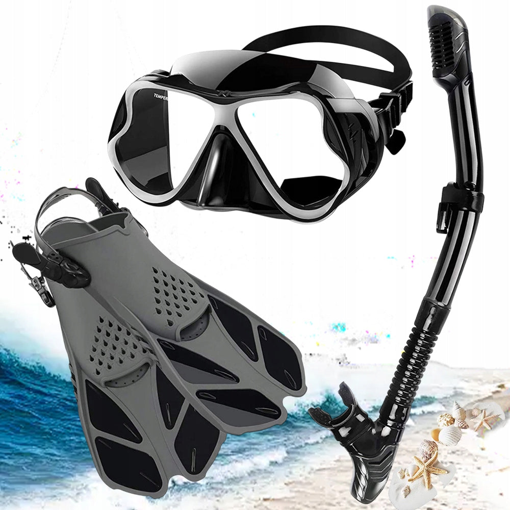 SNORKELING SET FOR ADULTS: FOR DIVING MASK TUBE FIN WITH REG.