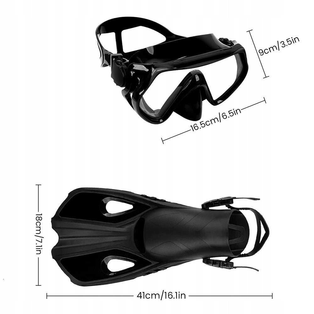 SNORKELING SET MASK+FINS Earplugs ADULT BAG L/XL Brand no brand