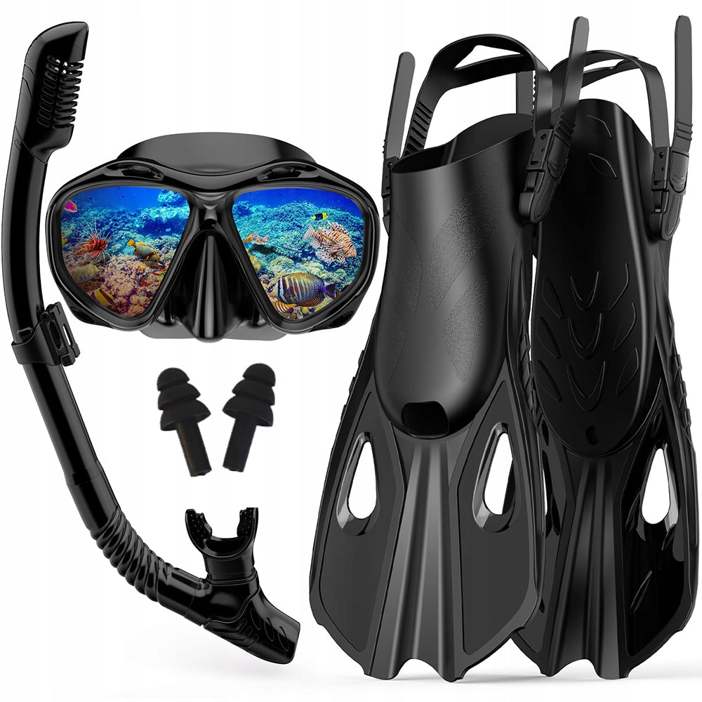 SNORKELING SET MASK+FINS Earplugs ADULT BAG L/XL
