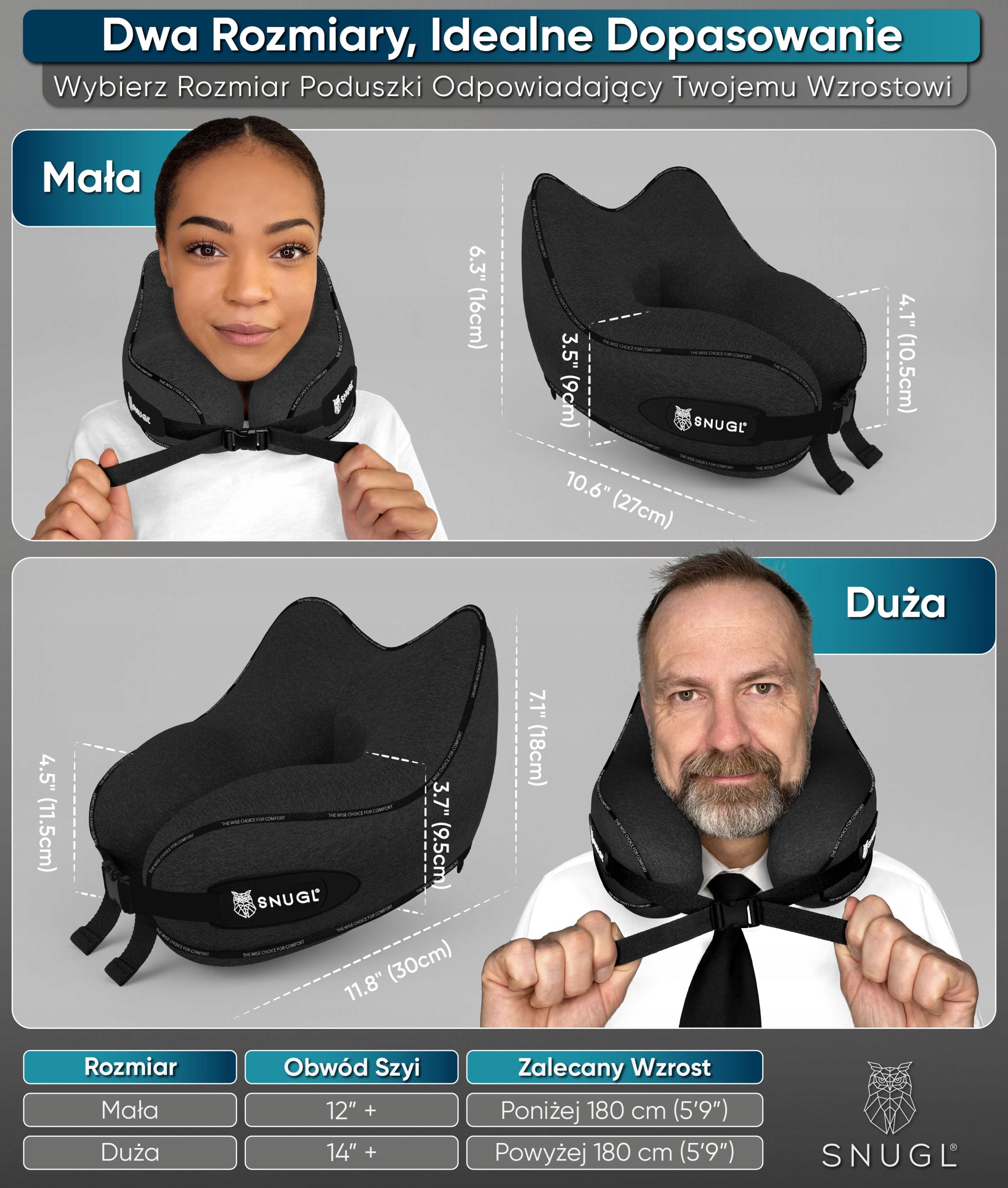 SNUGL TRAVEL PILLOW TRAVEL CROISSANT FOR NECK AND NECK FOR AIRPLANE, SMALL Manufacturer code SNU-TRA-PIL-SMA-BLA