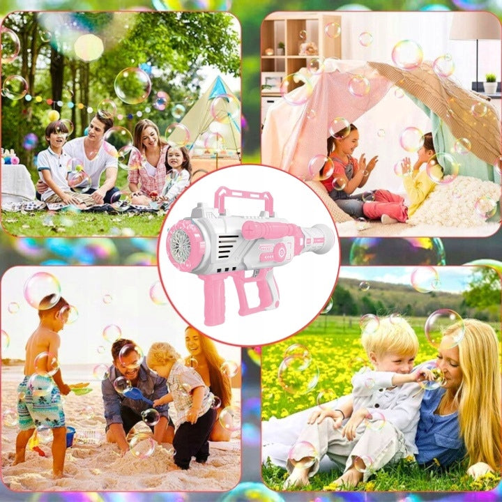 SOAP BUBBLE GUN AUTOMATIC BAZOKA SOAP BUBBLE MACHINE + LIQUID Color multicolor