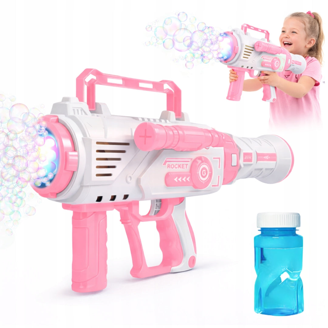 SOAP BUBBLE GUN AUTOMATIC BAZOKA SOAP BUBBLE MACHINE + LIQUID Kind pistols