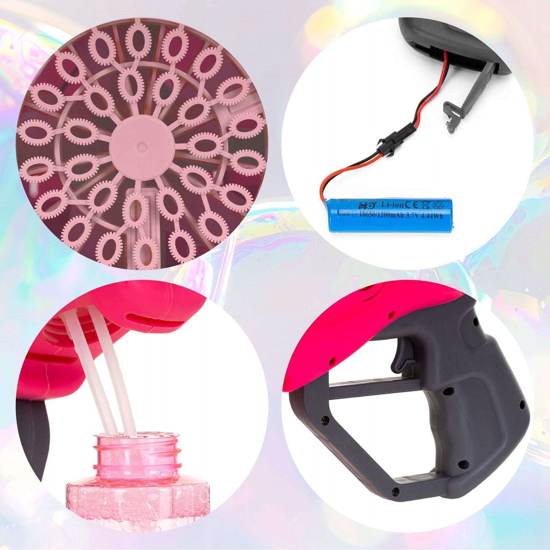 SOAP BUBBLE GUN BATTERY BUBBLE MACHINE USB AUTOMATIC LED LIQUID Capacity 300 ml