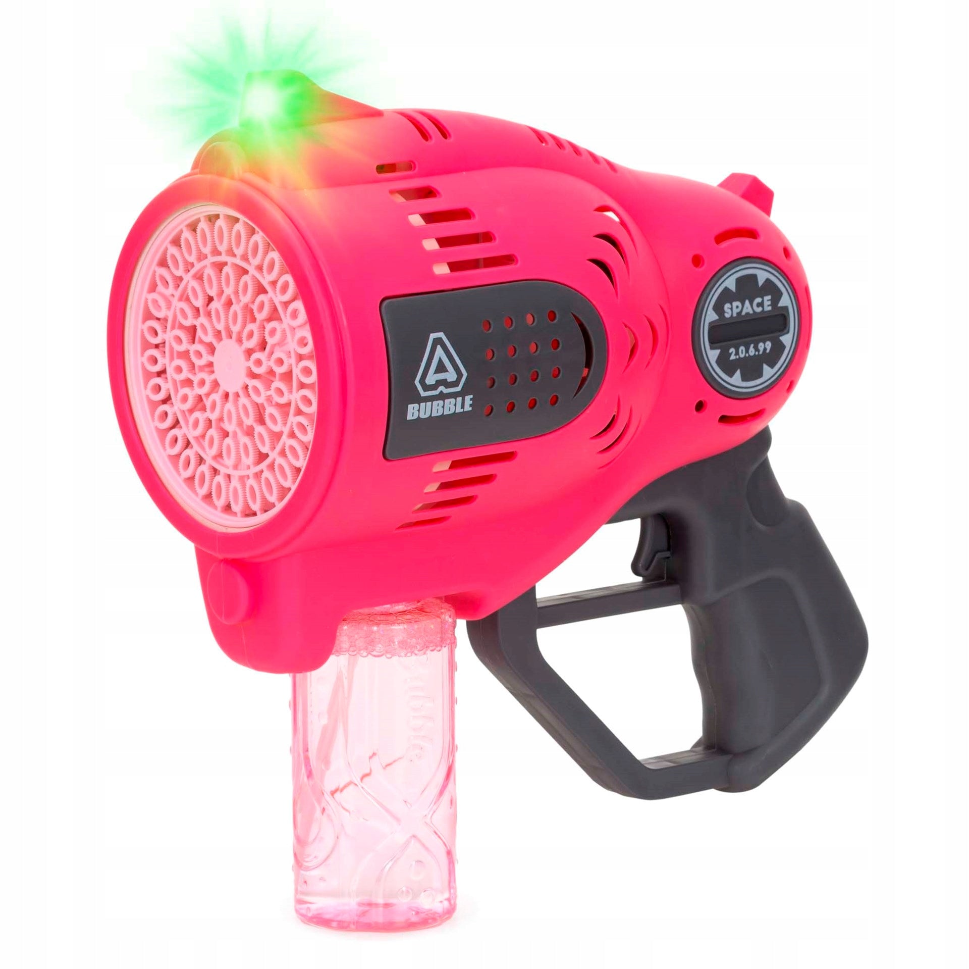 SOAP BUBBLE GUN BATTERY BUBBLE MACHINE USB AUTOMATIC LED LIQUID Color pink