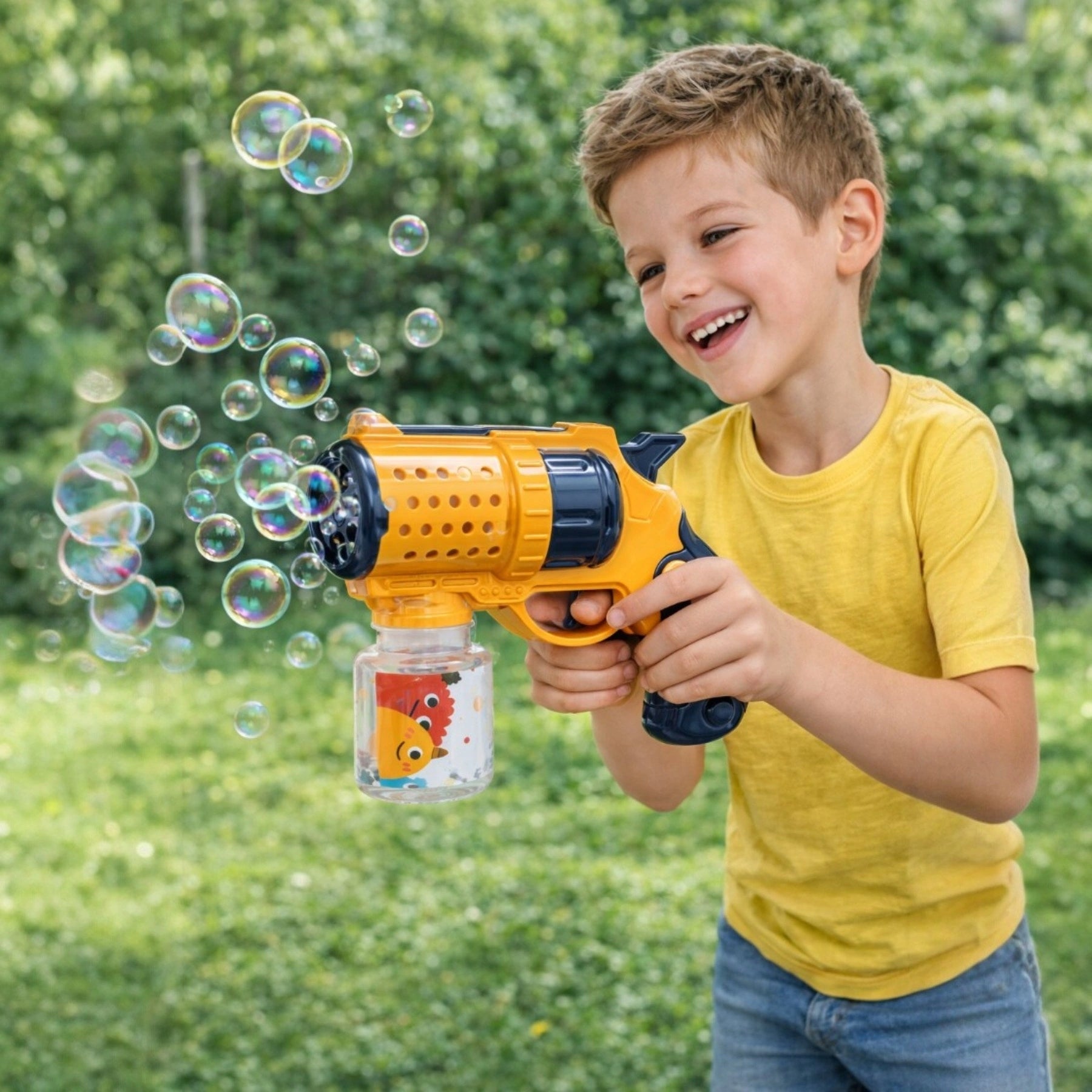 SOAP BUBBLE GUN ELECTRIC GUN BUBBLE MACHINE + LIQUID Packaging status original