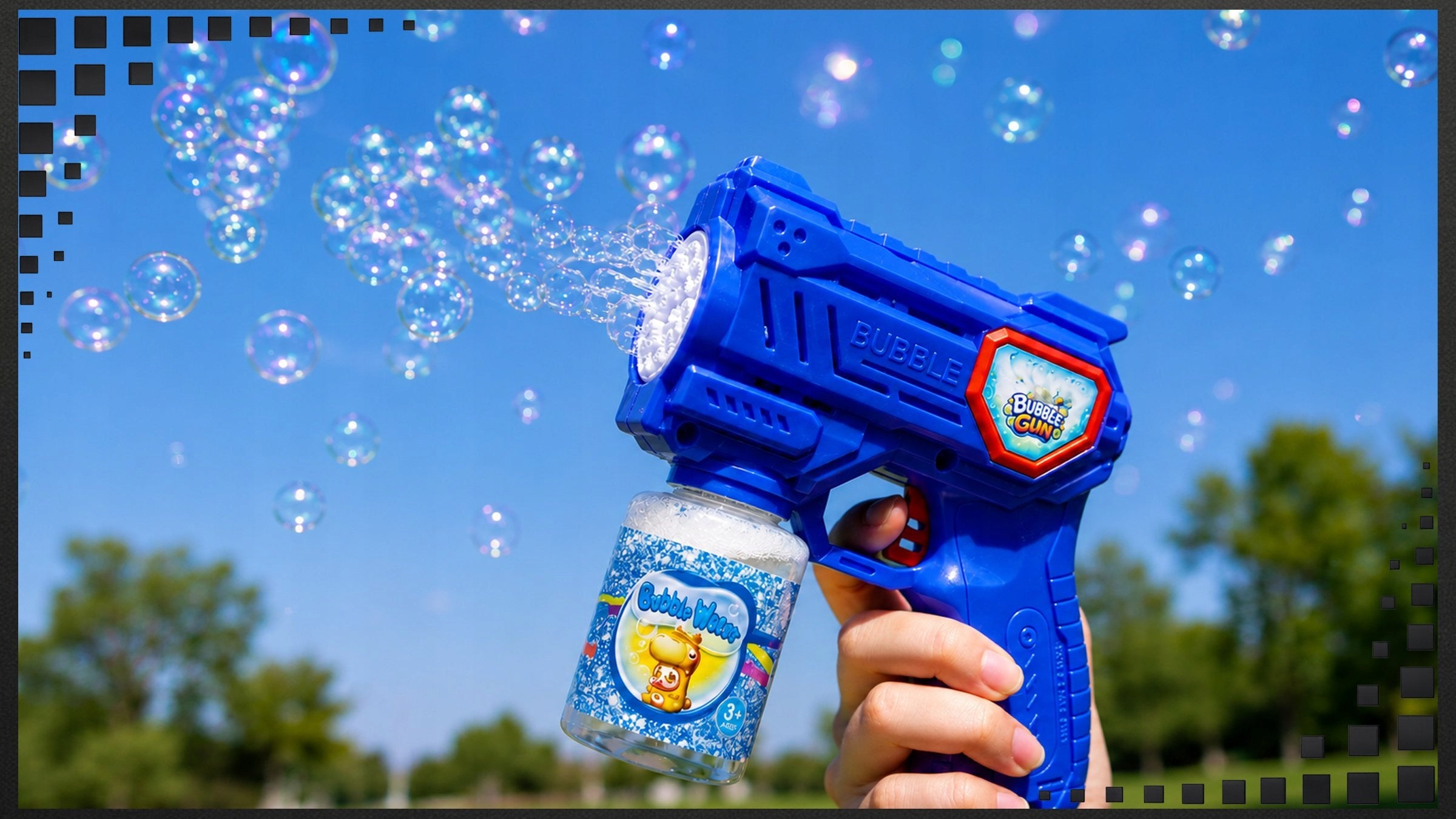 SOAP BUBBLE GUN FOR SOAP BUBBLES 70ML AUTOMATIC BATTERY OPERATED Packaging status original