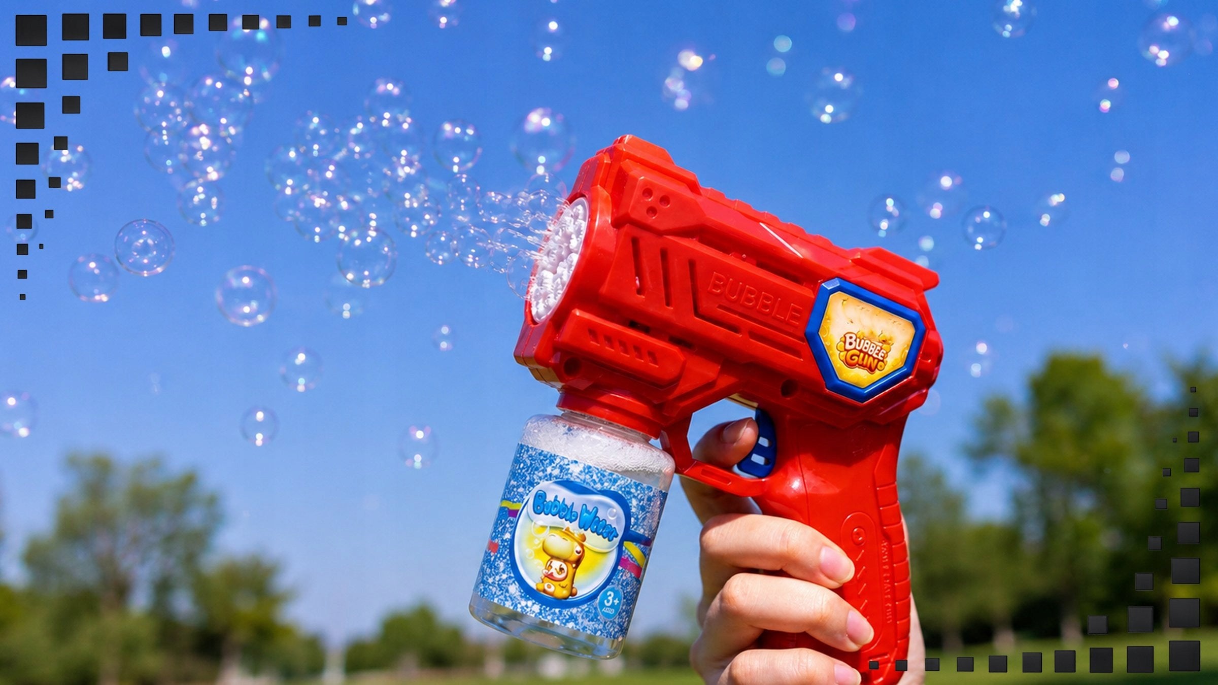 SOAP BUBBLE GUN FOR SOAP BUBBLES 70ML AUTOMATIC BATTERY OPERATED Packaging status original