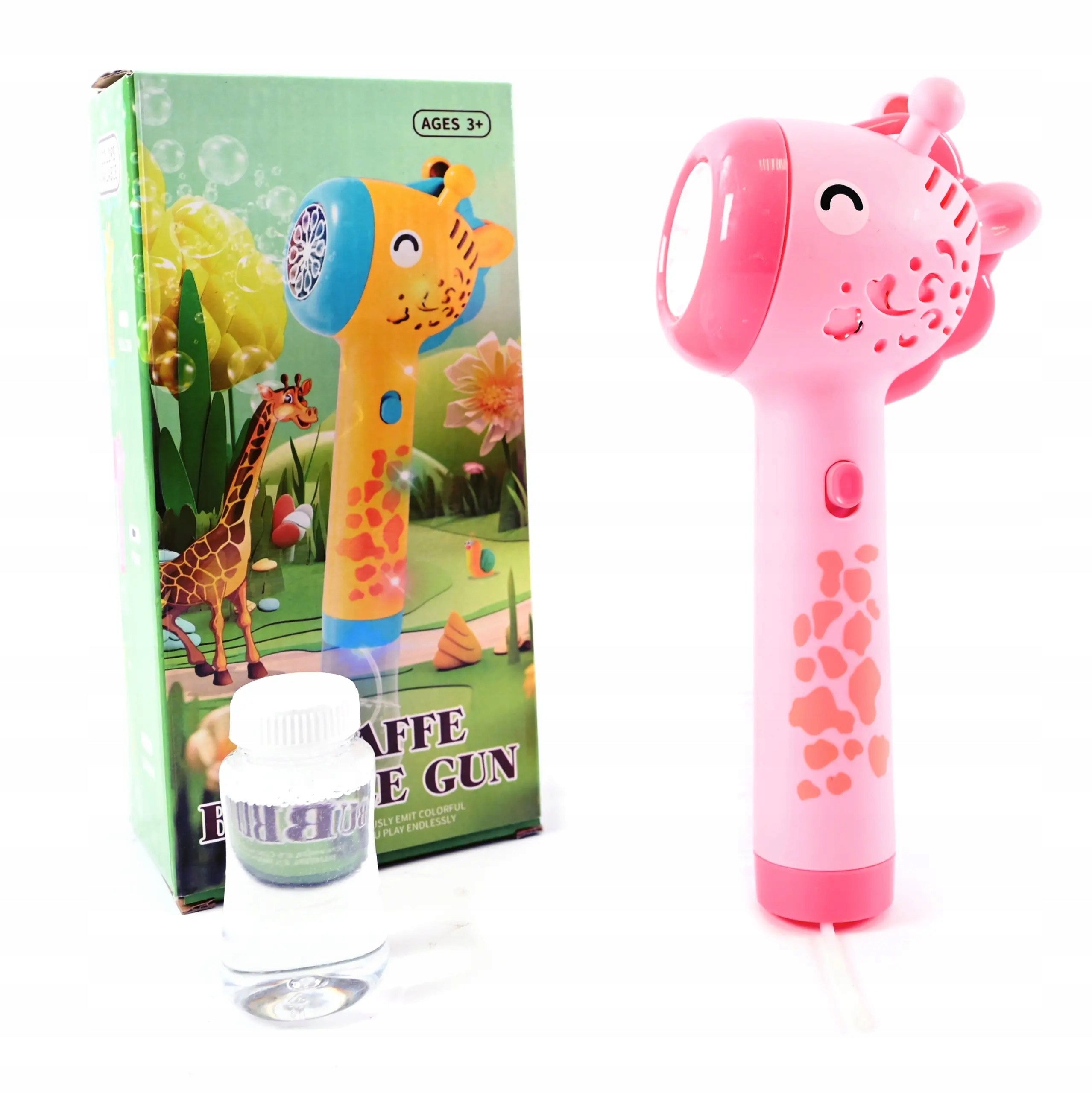 SOAP BUBBLE GUN MACHINE SOAP BUBBLE SET GIRAFFE + LIQUID Manufacturer code 666-1