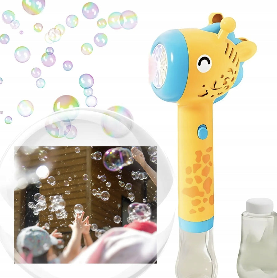 SOAP BUBBLE GUN MACHINE SOAP BUBBLE SET GIRAFFE + LIQUID Packaging status original