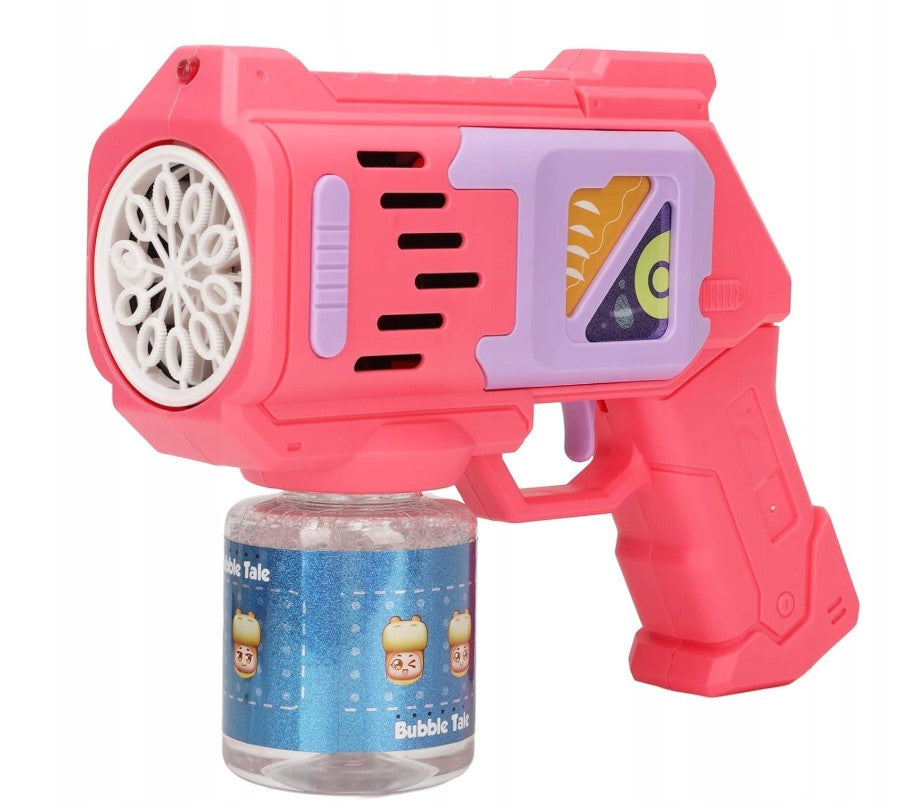 SOAP BUBBLE GUN PINK LED LIGHT + LIQUID FUN KIDS IN THE HOLIDAYS Kind pistols