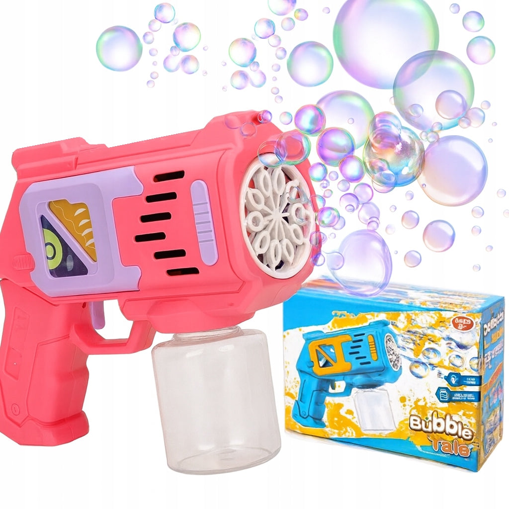 SOAP BUBBLE GUN PINK LED LIGHT + LIQUID FUN KIDS IN THE HOLIDAYS Packaging status original