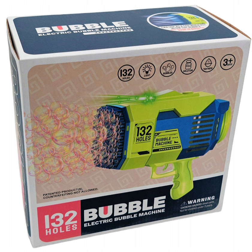 SOAP BUBBLE GUN + SOAP BUBBLE LIQUID 132 AUTOMATIC BAZOOKA COIL Manufacturer code C0594-BLUE