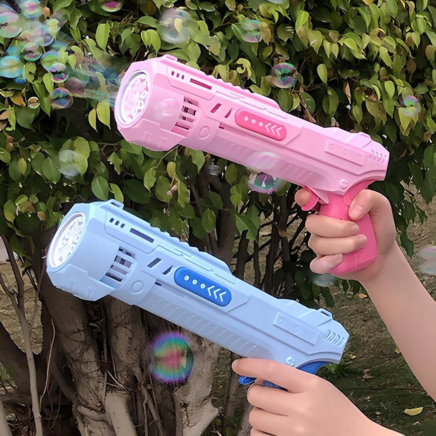 SOAP BUBBLE GUN SOAP BUBBLE MACHINE BAZOOKA AUTOMATIC +LIQUID Color blue