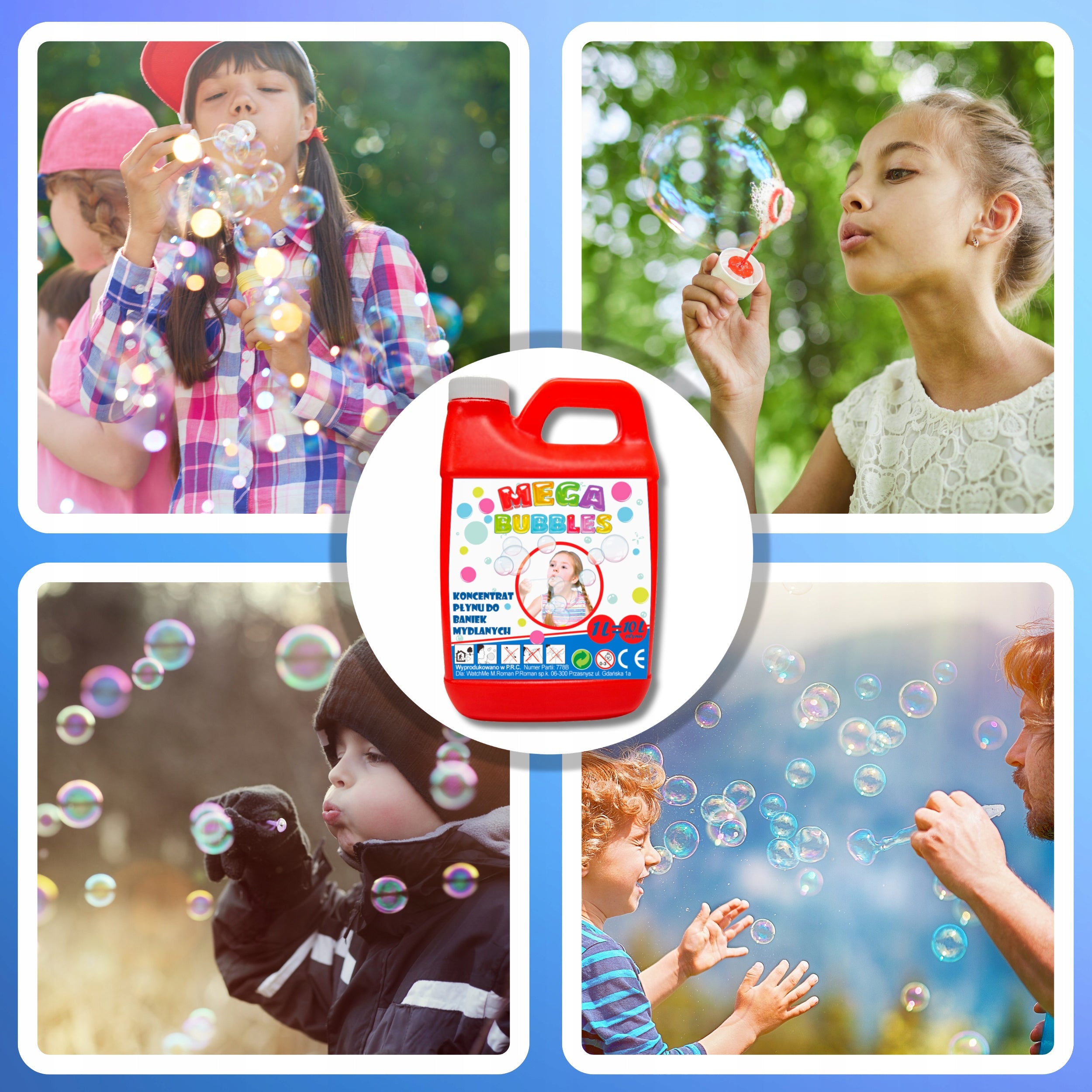 SOAP BUBBLE LIQUID LARGE CONCENTRATE 1L = 10L LIQUID FOR CHILDREN bubble Kid's age 3＋ years