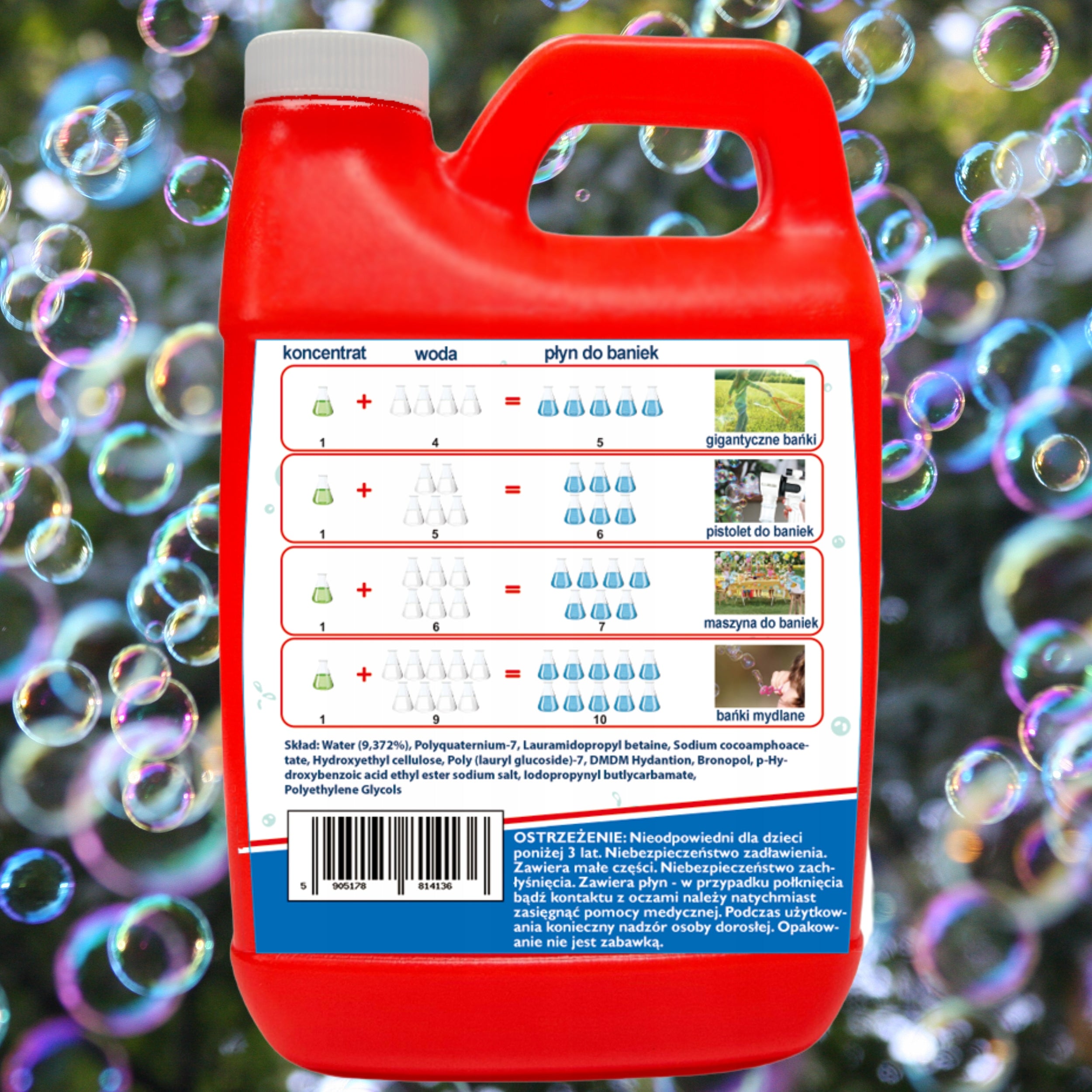 SOAP BUBBLE LIQUID LARGE CONCENTRATE 1L = 10L LIQUID FOR CHILDREN bubble Manufacturer code koncentrat płynu do baniek mydlanych 078