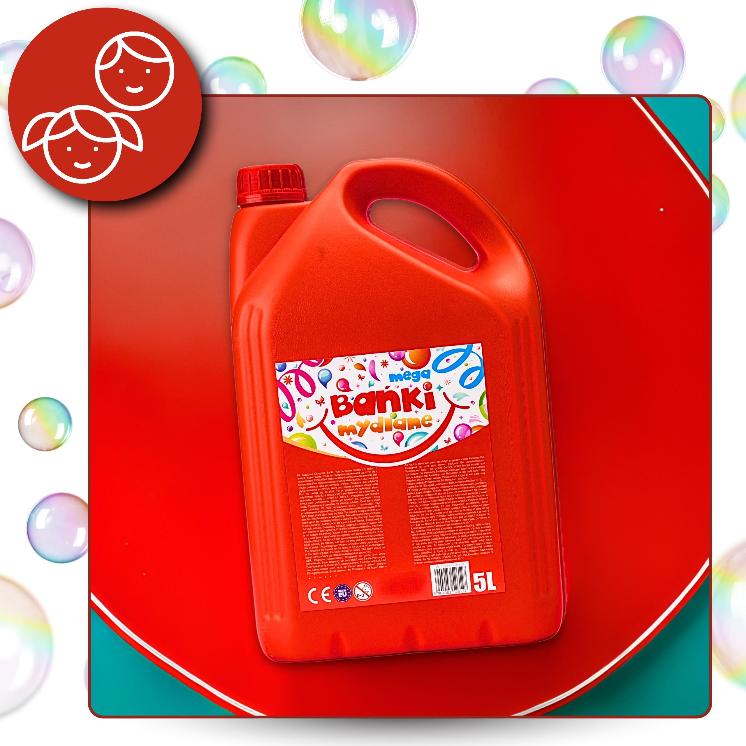 SOAP BUBBLE LIQUID MEGA STRONG BUBBLES MEGA FUN 5l PREMIUM Brand MEGA FUN