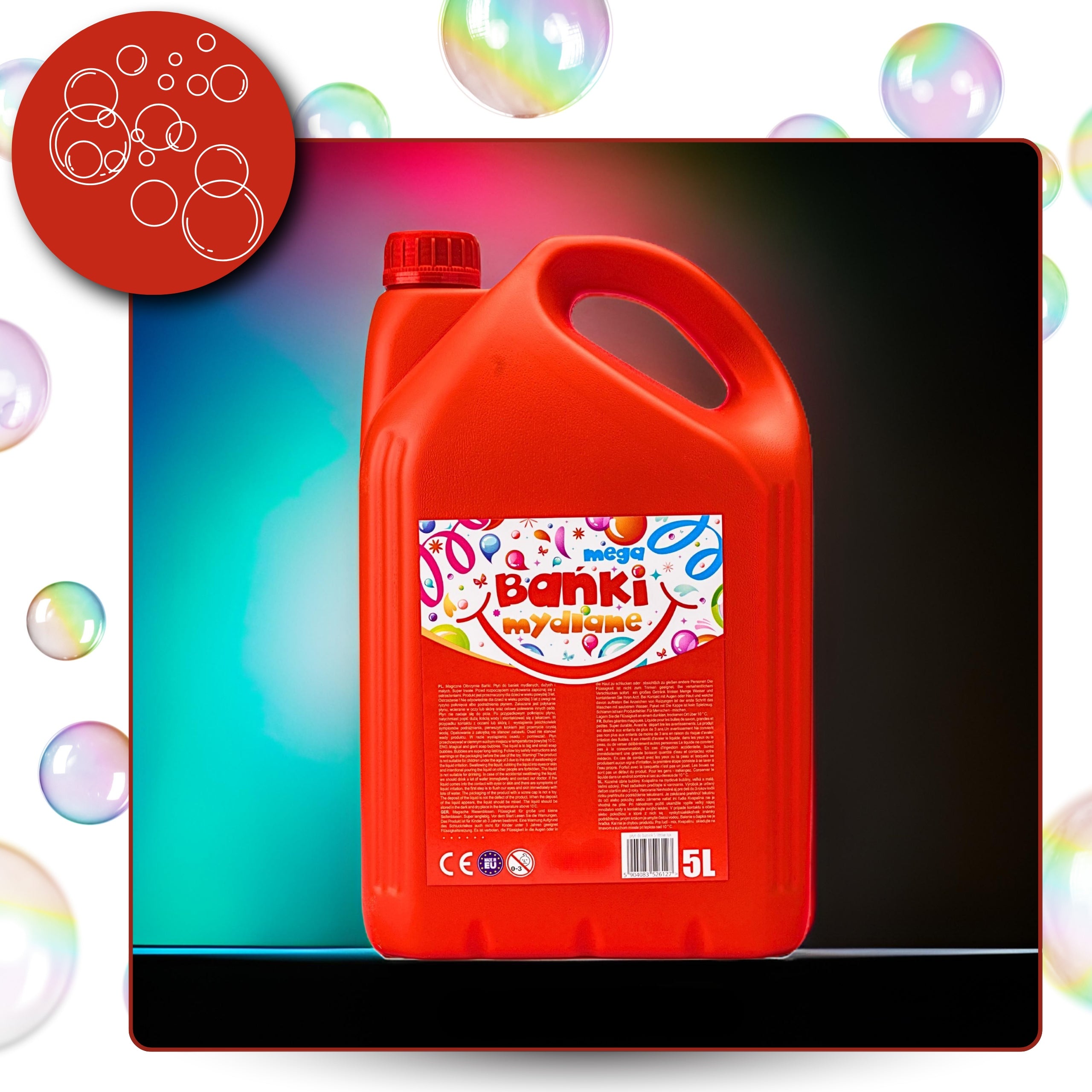 SOAP BUBBLE LIQUID MEGA STRONG BUBBLES MEGA FUN 5l PREMIUM EAN (GTIN) 5904083526127