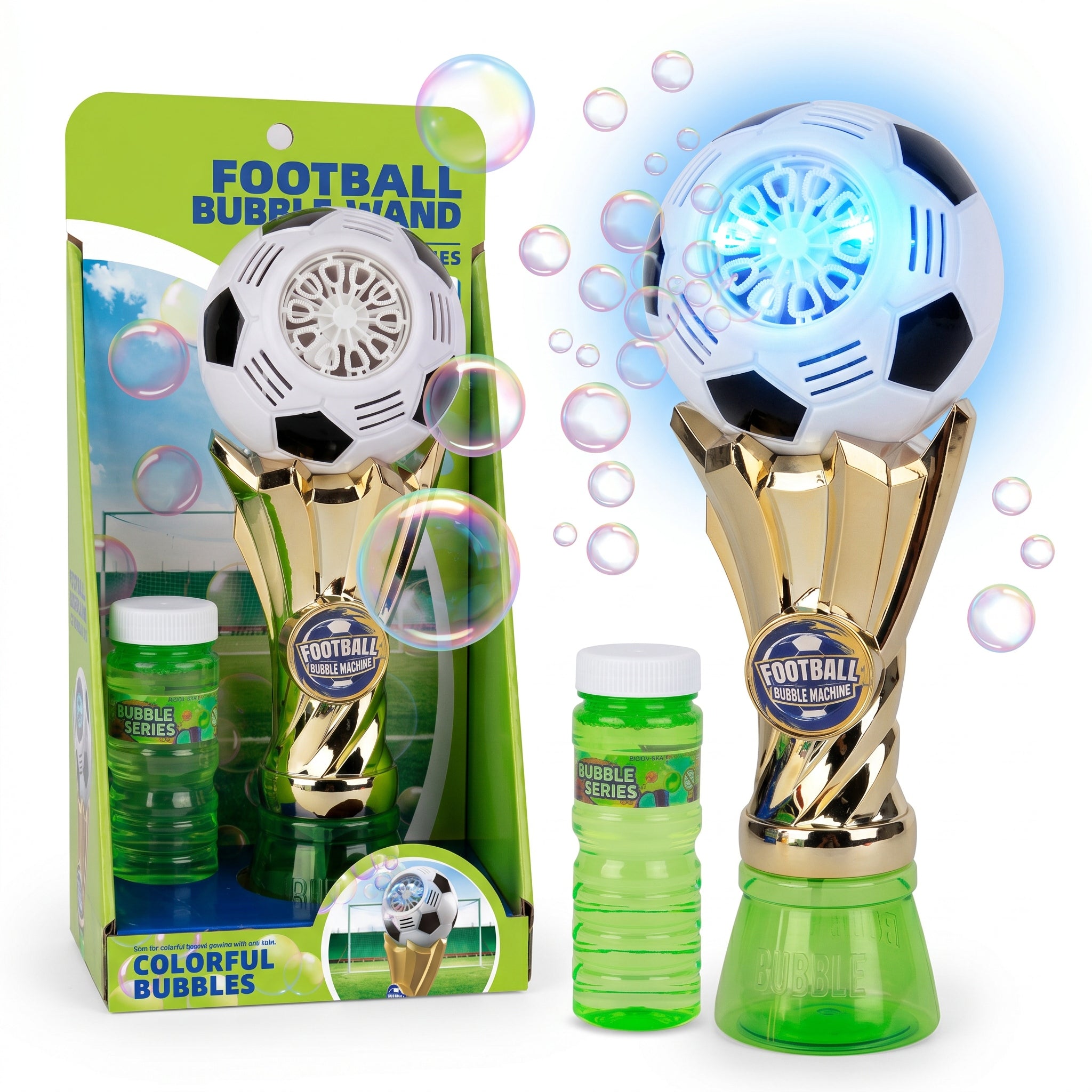SOAP BUBBLE MACHINE CUP MUNDIAL Bubble Gun AUTOMATIC Ball Packaging status original