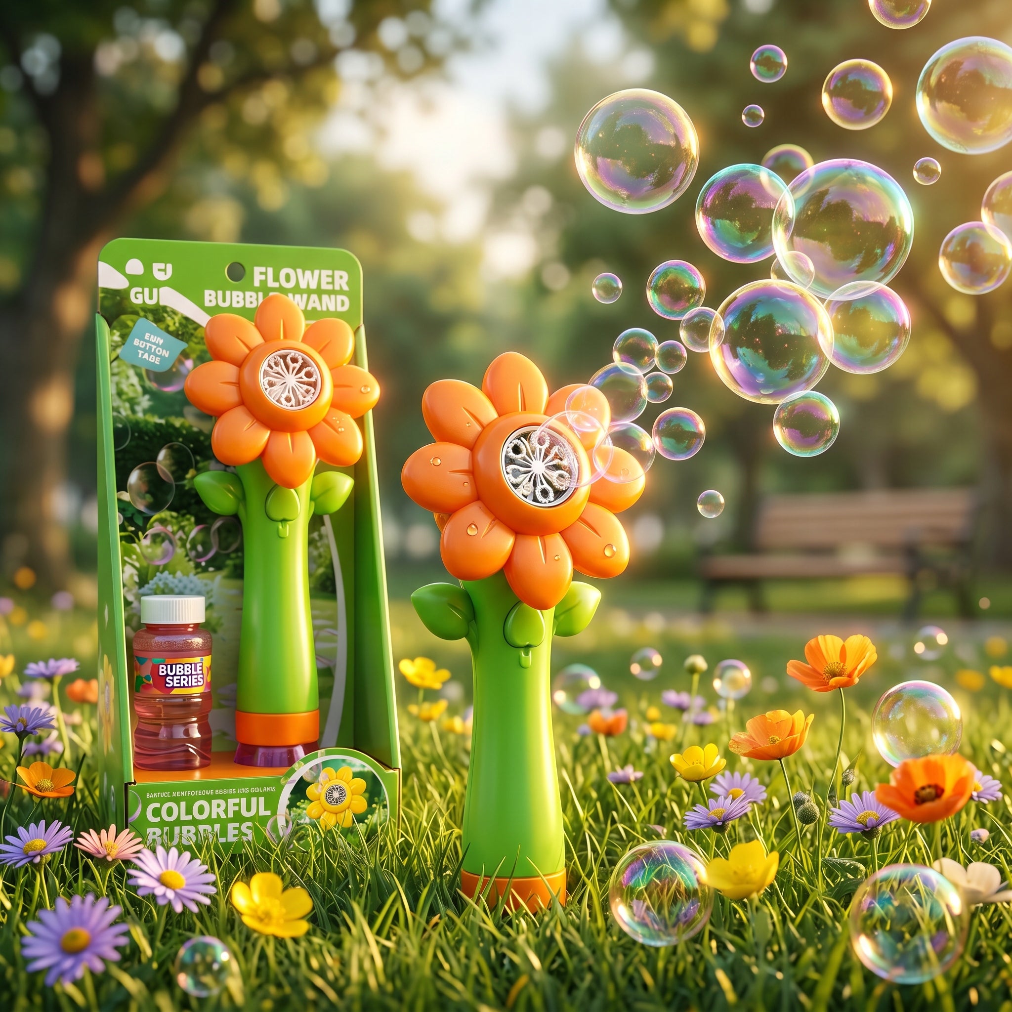 SOAP BUBBLE MACHINE FLOWER flower bubble gun LED AUTOMATIC Packaging status original