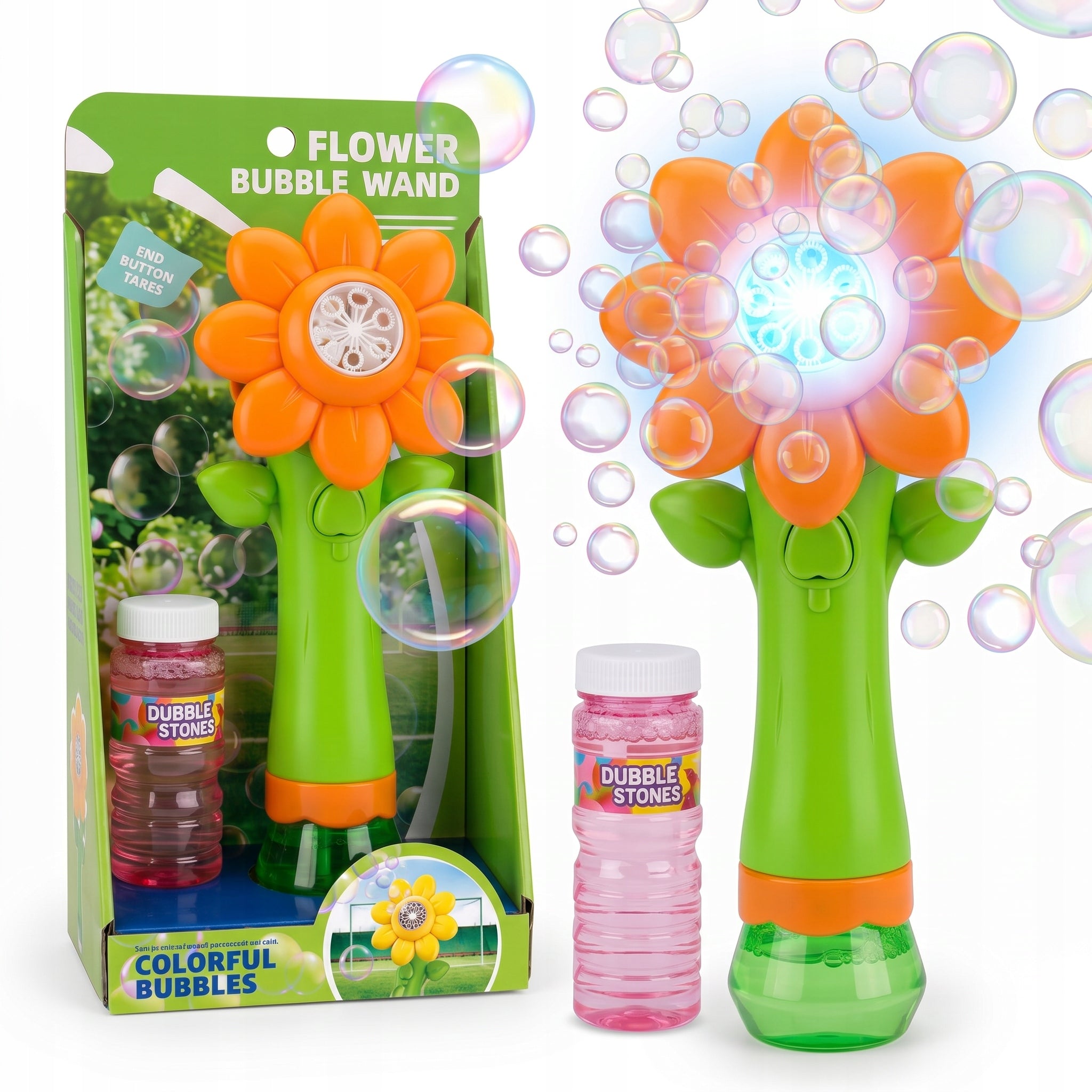 SOAP BUBBLE MACHINE FLOWER flower bubble gun LED AUTOMATIC