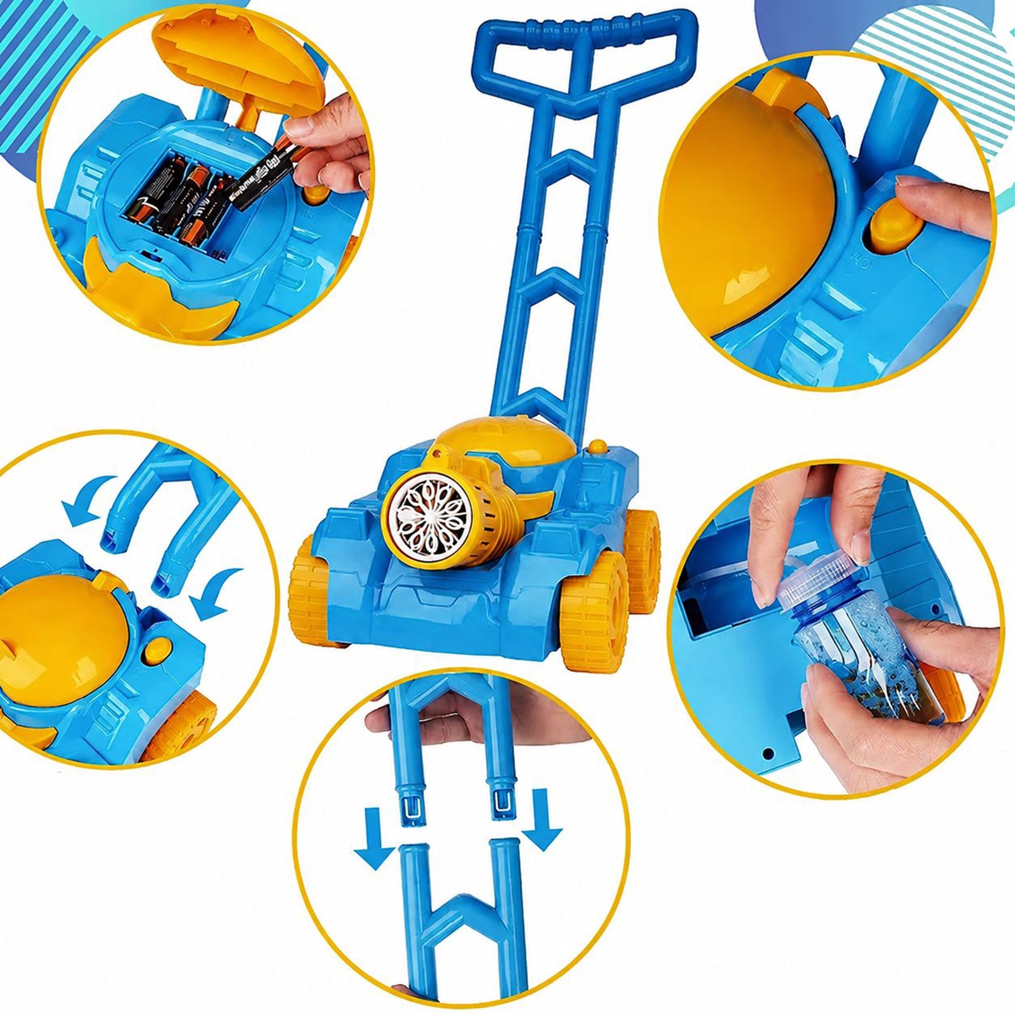 SOAP BUBBLE MOWER BUBBLE GENERATOR + LIQUID Product width 42 cm