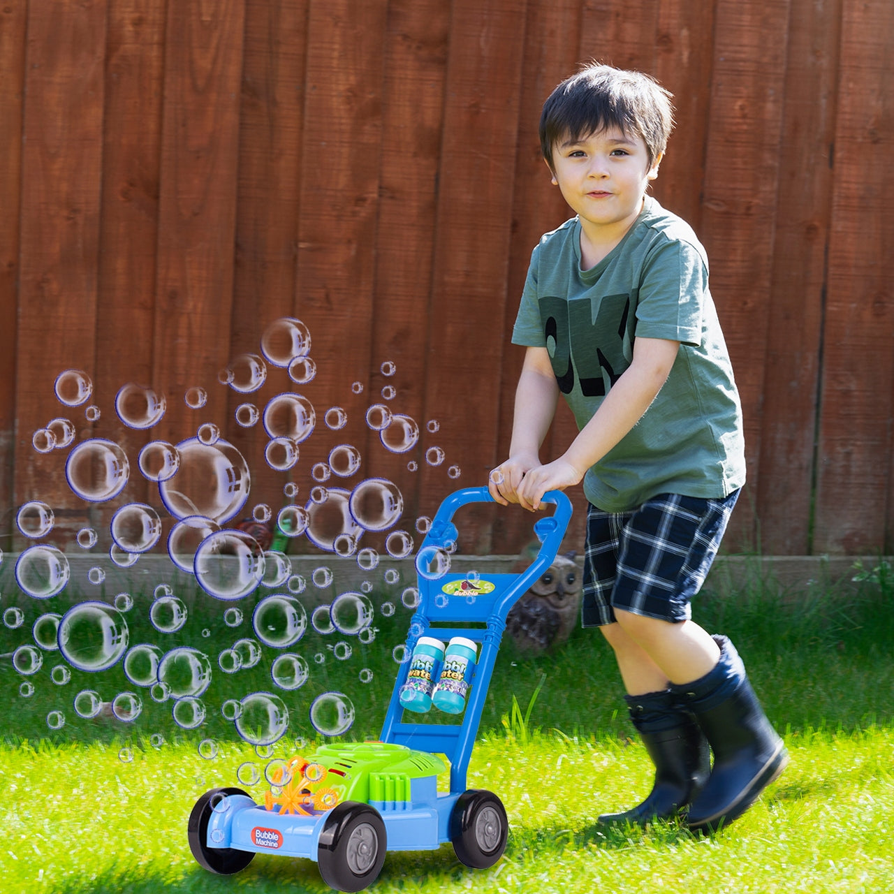 SOAP BUBBLE MOWER BUBBLE PUSHER FOR CHILDREN BUBBLE LIQUID Kind machine