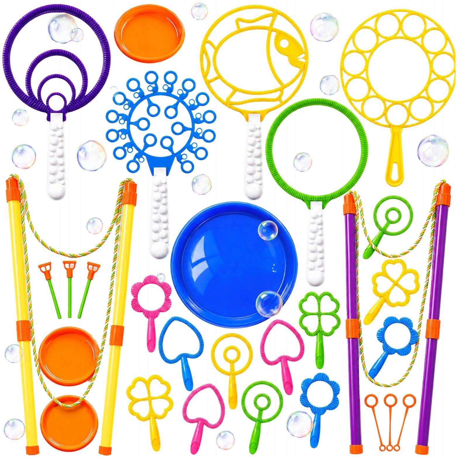 SOAP BUBBLE SET FOR CHILDREN STICKS HOOPS FOR MAKING BUBBLES x29