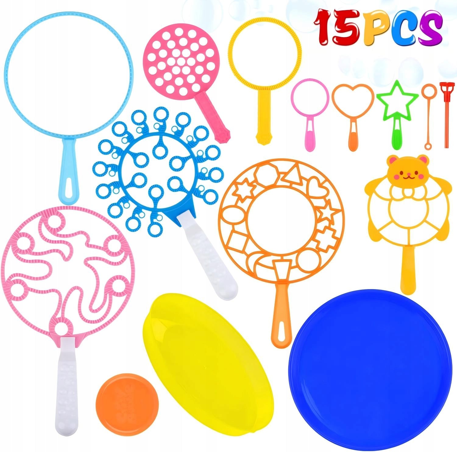 SOAP BUBBLE SET XXL STICKS RINGS HOOPS 15 PIECES FOR KIDS BUBBLES Manufacturer code ZakupyProste